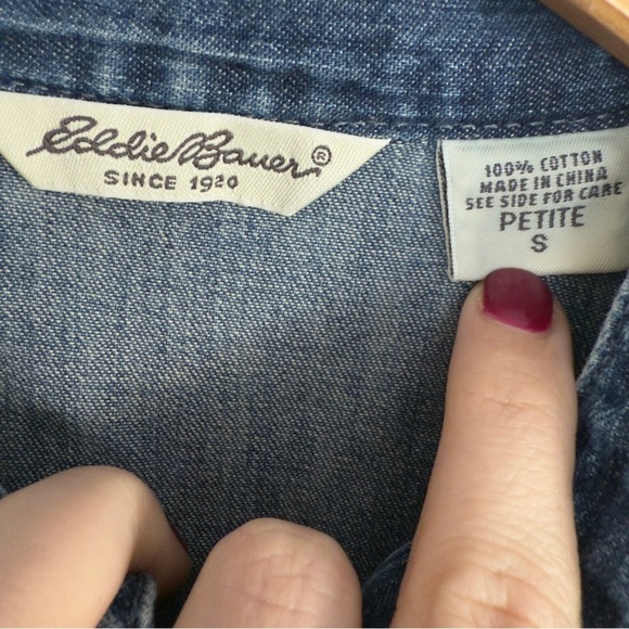 Eddie Bauer maxi denim button down dress Size: SP - Picture 4 of 4